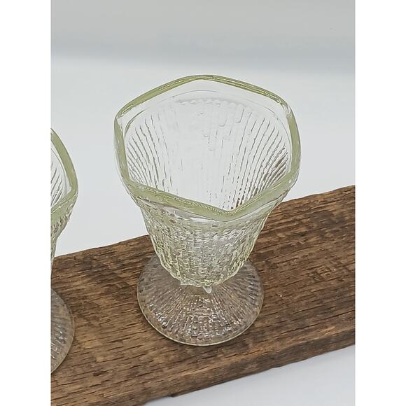 Vintage Set of 2 Jeannette Finlandia Bark Icicle Ice Cream Parfait Goblet Glass - Picture 5 of 6